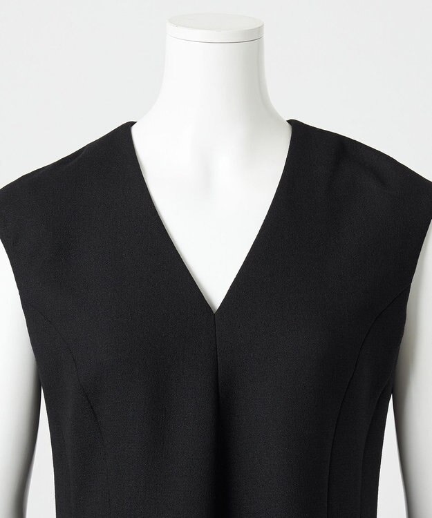 23区 S 【エステータ】ウールダブルジョーゼット ドレス ブラック系