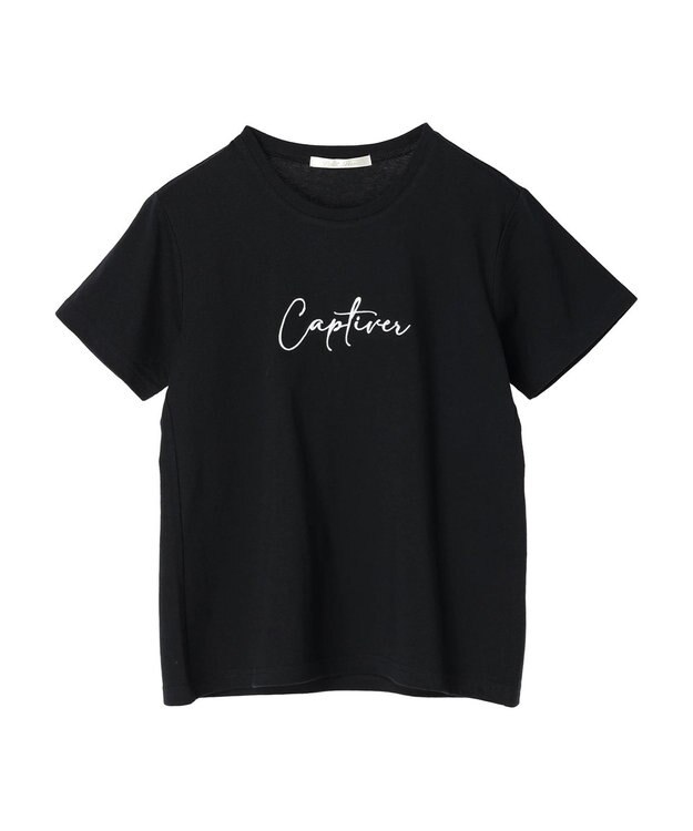 Green Parks ・Ｐｅｔｉｔ　Ｆｌｅｕｒ　ロゴ刺繍Ｔシャツ Black