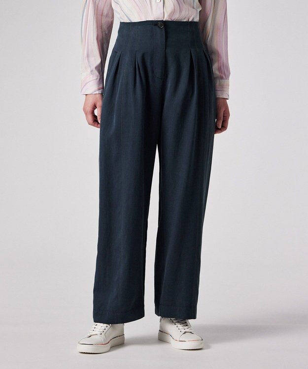 Paul Smith ツイル タック パンツ ネイビー