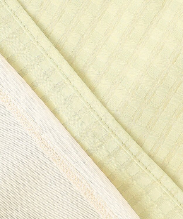 J.PRESS LADIES 【洗える】コットンブレンドチェック バンドカラー カットソー ライム系