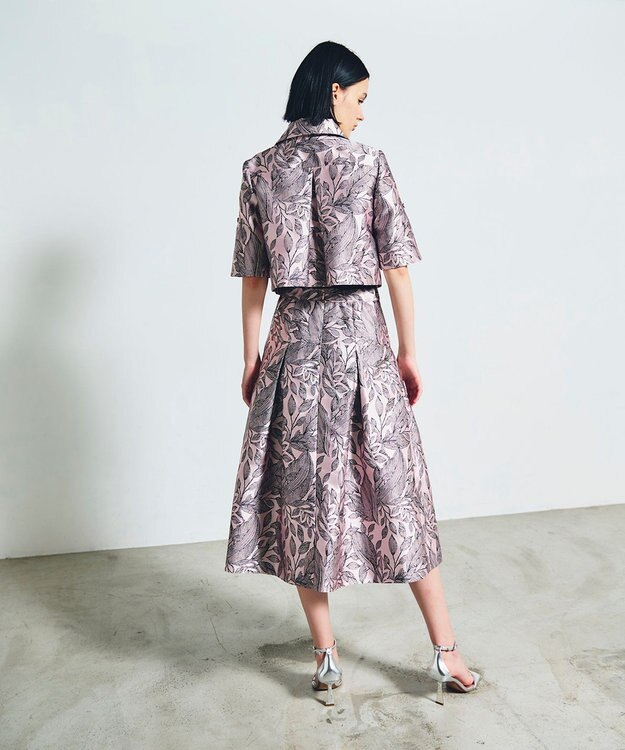 GRACE CONTINENTAL ボタニカルジャガードスカート ピンク