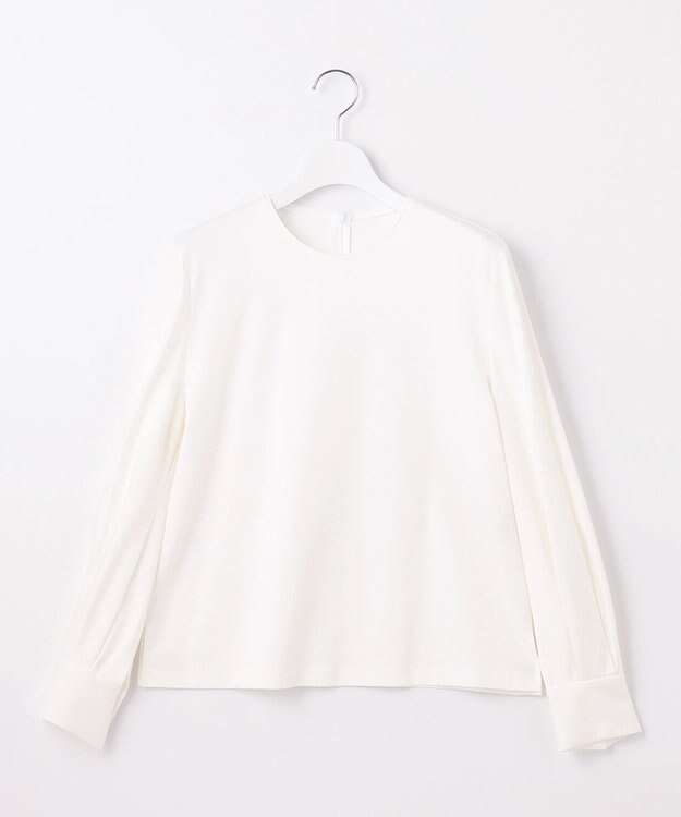 自由区 L 【洗える】ハイカウントパフスリーブ カットソー アイボリー系