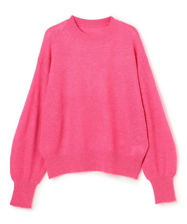 UNFILO シアーアルパカ ボリュームスリーブ ニット ピンク