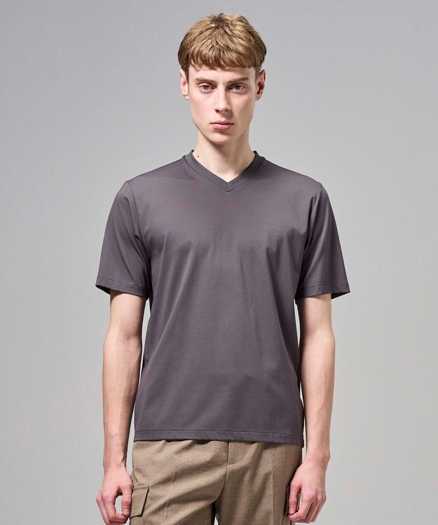 JOSEPH HOMME 【新色追加】ハイゲージベアスムース　VネックＴシャツ グレー系