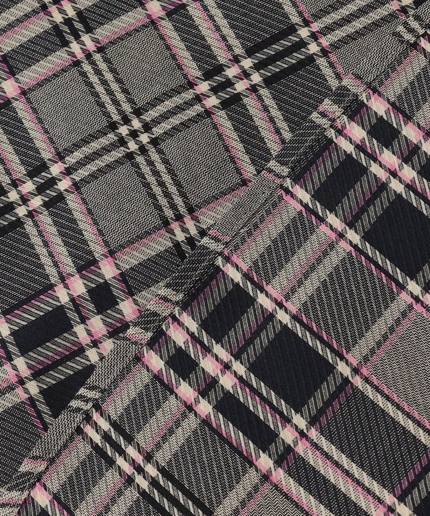 組曲 シアーツイルチェック ハイネックブラウス ベージュ系3