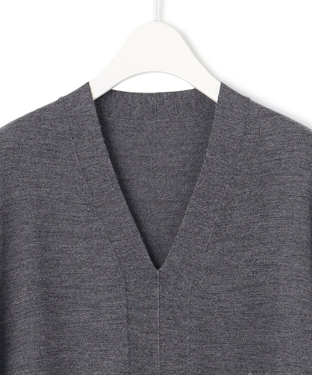 ICB L 【洗える】コンパクトウール ニットチュニック ミディアムグレー系