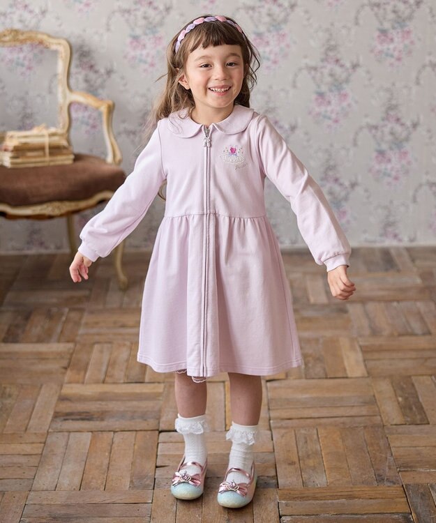 ANY KIDS ジップアップワンピース ラベンダー