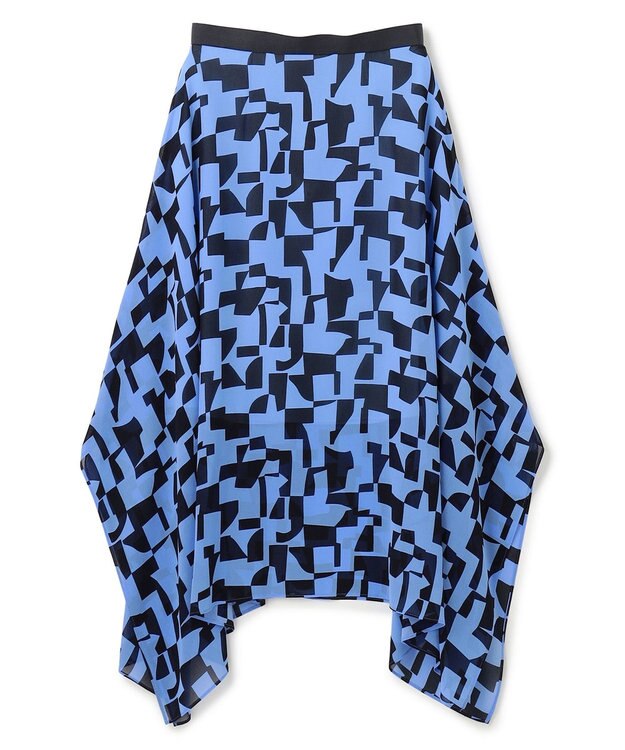 BEIGE， LUCIE / ランダムヘムスカート Sax × Navy