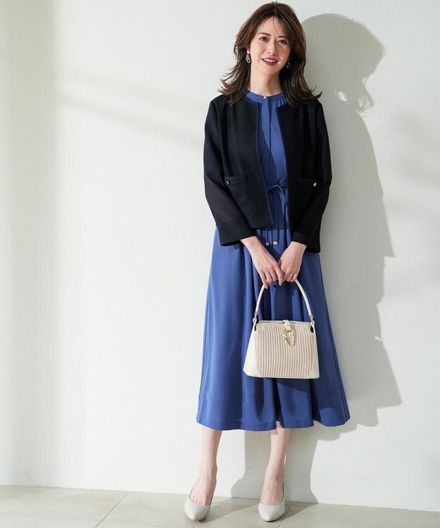 ANY SIS ジョーゼットジャージー ワンピース ブルー