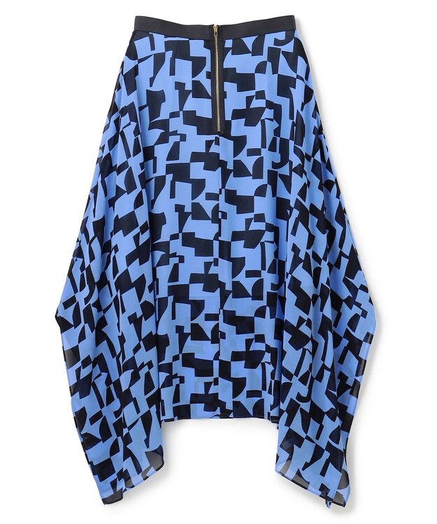 BEIGE， LUCIE / ランダムヘムスカート Sax × Navy