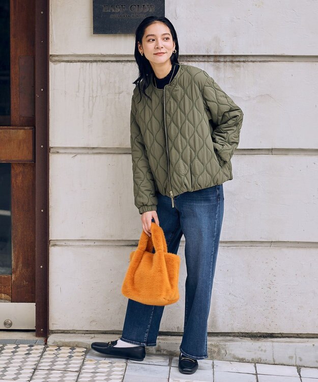 ANY L モールキルトブルゾン カーキ