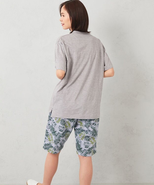 JOSEPH ABBOUD MOUNTAIN 【SPACE／UNISEX】リーフプリント イージーショートパンツ カーキ系5