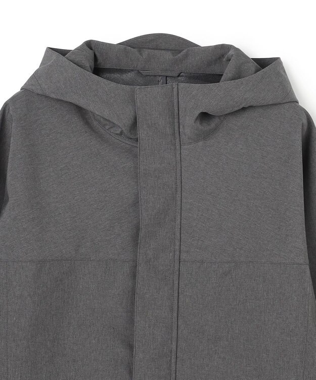 UNFILO MENS 防風撥水 フードブルゾン 杢グレー