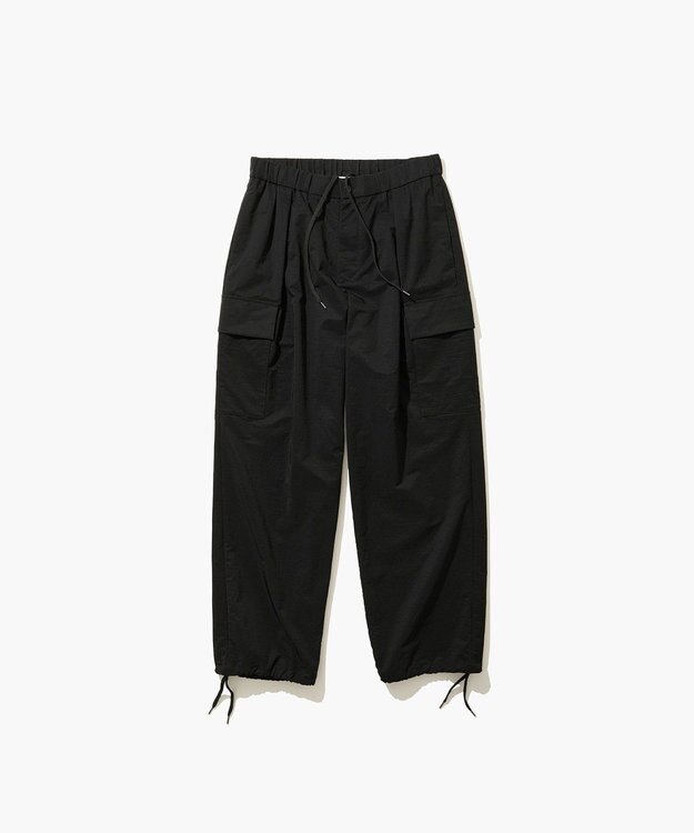 ATON STRETCH WOOLY NYLON | パラシュートカーゴ パンツ - UNISEX BLACK