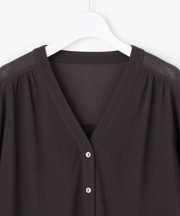 J.PRESS LADIES 【冷房対策に】シアードライトリコット Vネック カーディガン ダークブラウン系