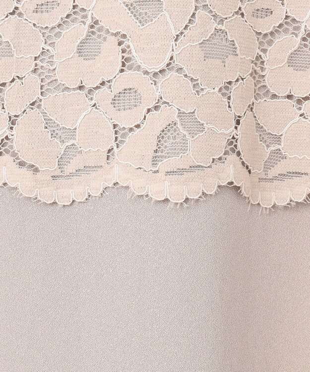 自由区 S 【洗える】レースコンビジョーゼット ワンピース ベージュ系