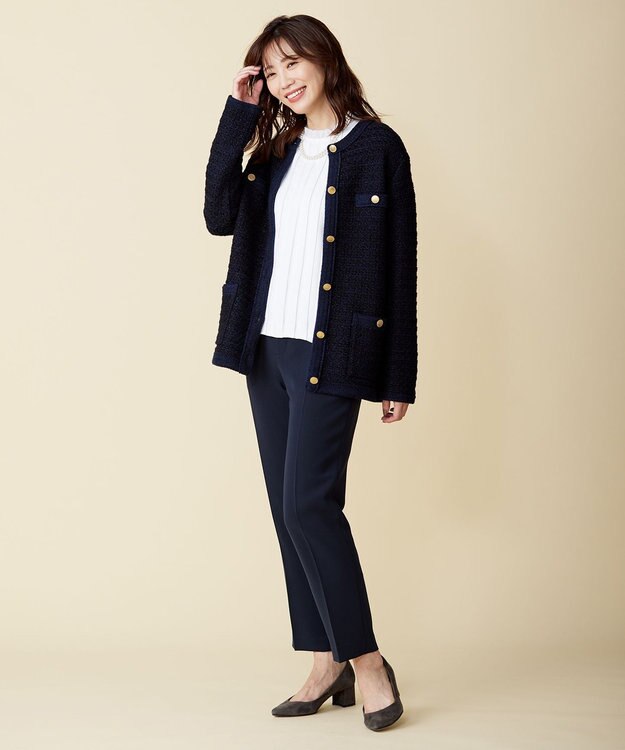 J.PRESS LADIES 【2way】ロングパール ネックレス シルバー系