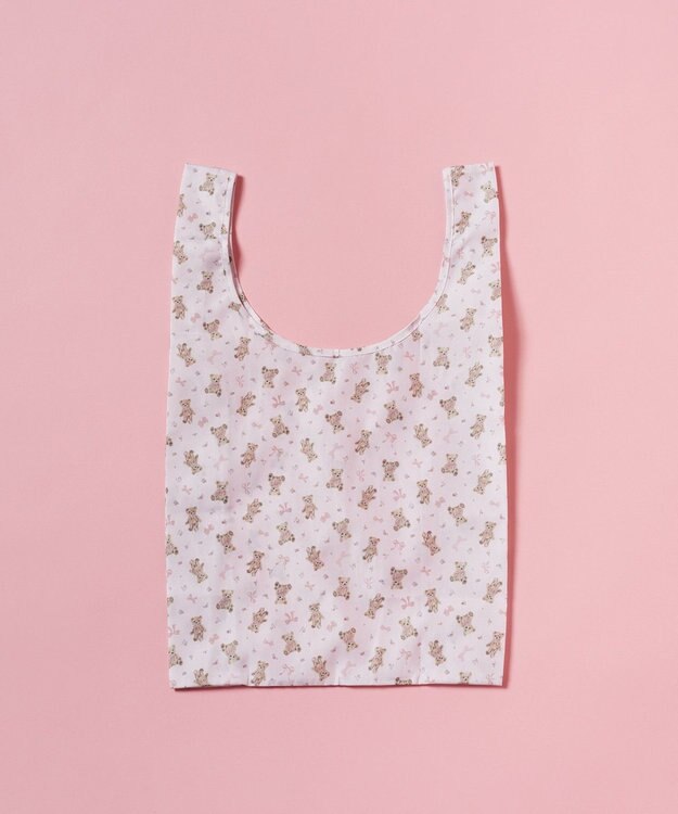 Maison de FLEUR ベアリボンプリントエコバッグ Ivory
