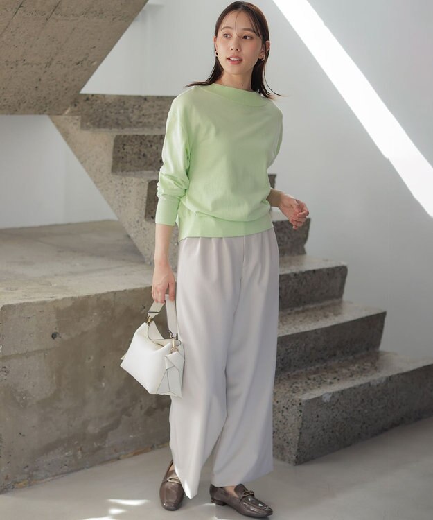 組曲 【WEB限定】コットンニット プルオーバー ミストグリーン系