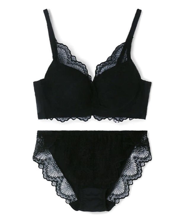 San-ai Resort（三愛水着楽園） 【新色アッシュローズ・アッシュグレー追加】 カシュクール脇高ブラジャー＆ショーツ ブラック