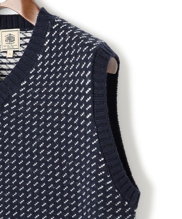 J.PRESS MEN バーズアイ ニットベスト ネイビー系
