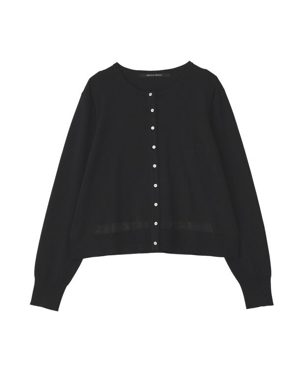 YECCA VECCA シアーMIXカーディガン Off White