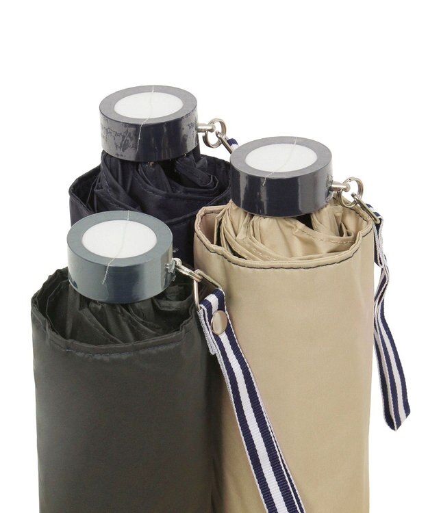 MOONBAT 【遮熱・遮光】POLO RALPH LAUREN(ポロ ラルフローレン)無地 PP刺繍 晴雨兼用 雨傘 折りたたみ傘 簡単開閉 ブラック