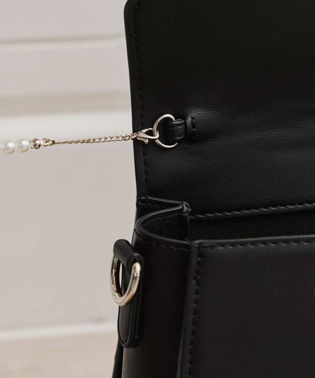 Tiaclasse 【安田美沙子さん着用・4way /2TYPEハンドル】パールチェーン付きハーフフォーマルミニバッグ ブラック