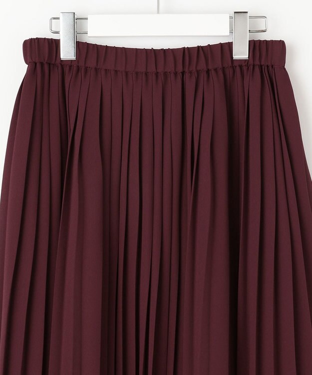 自由区 バックサテンアムンゼン プリーツスカート ワイン系