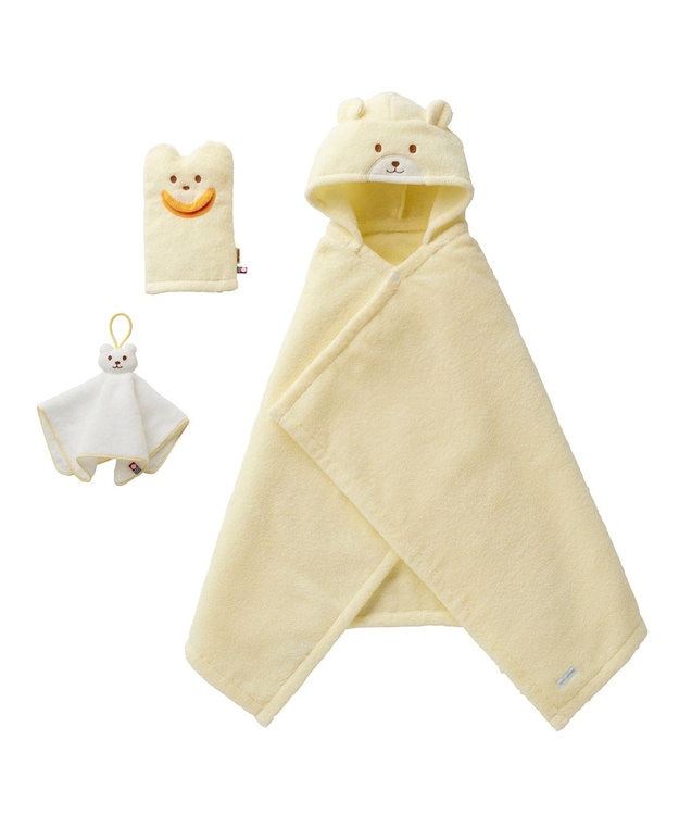 MIKI HOUSE HOT BISCUITS 【ミキハウス】 無撚糸バスポンチョギフトセット【BOX付き】 黄