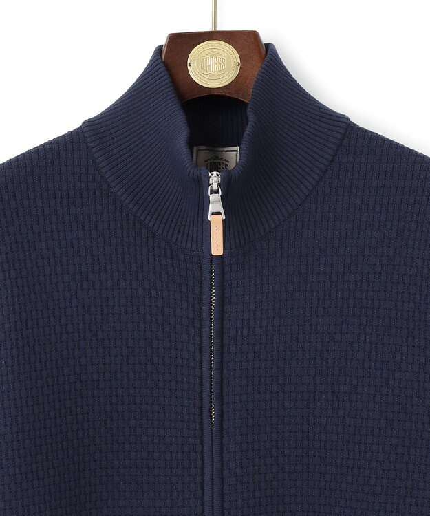 J.PRESS MEN 【High twist links】フルジップカーディガン ネイビー系