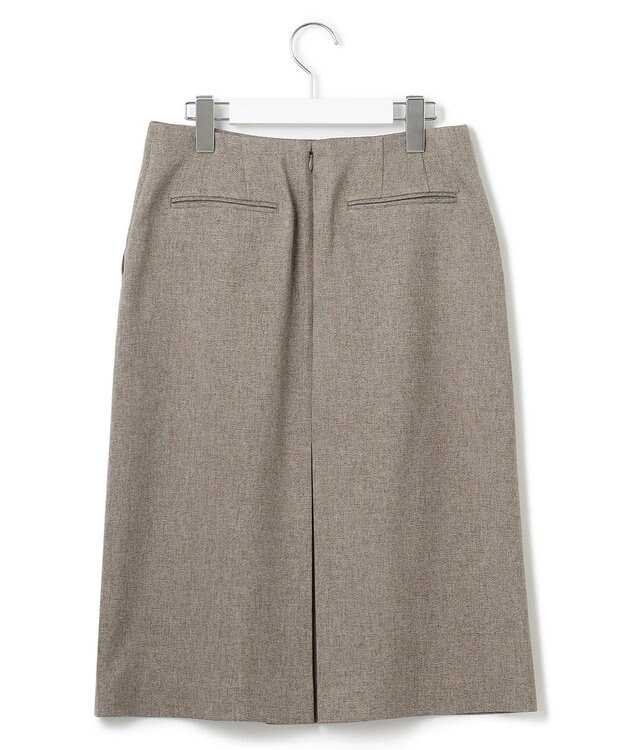 23区 S 【洗える】ウールライクカルゼ タイト スカート ダークブラウン系