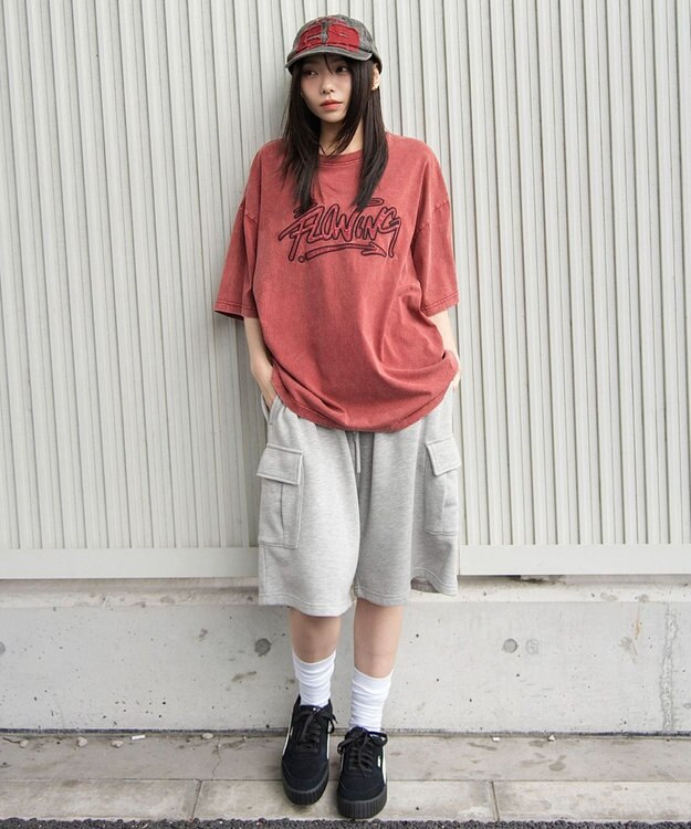 WEGO 【ユニセックス着用ITEM/MLサイズ展開】グラフィックBIG　T（SS） レッドその他