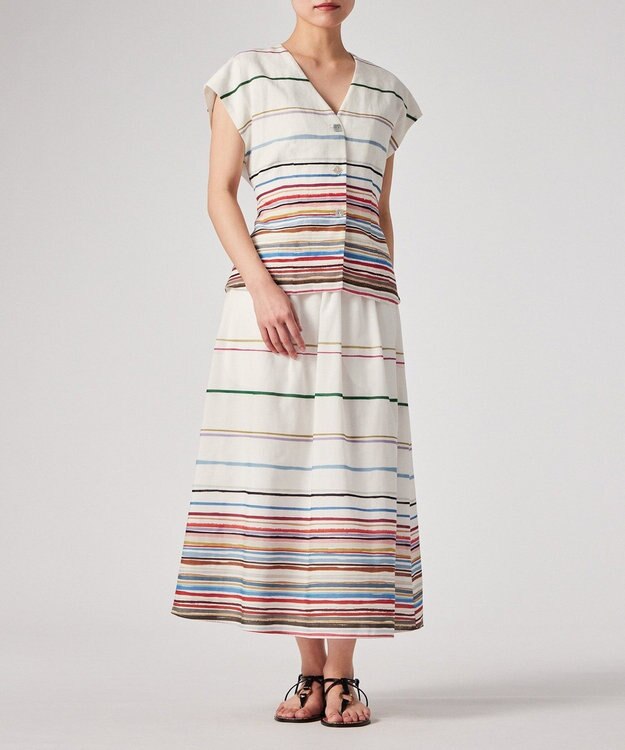 Paul Smith Cairo Stripe Chalk プリント ブラウス マルチカラー