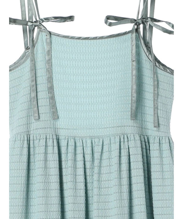 earth music&ecology 表面感肩リボンキャミワンピース Mint