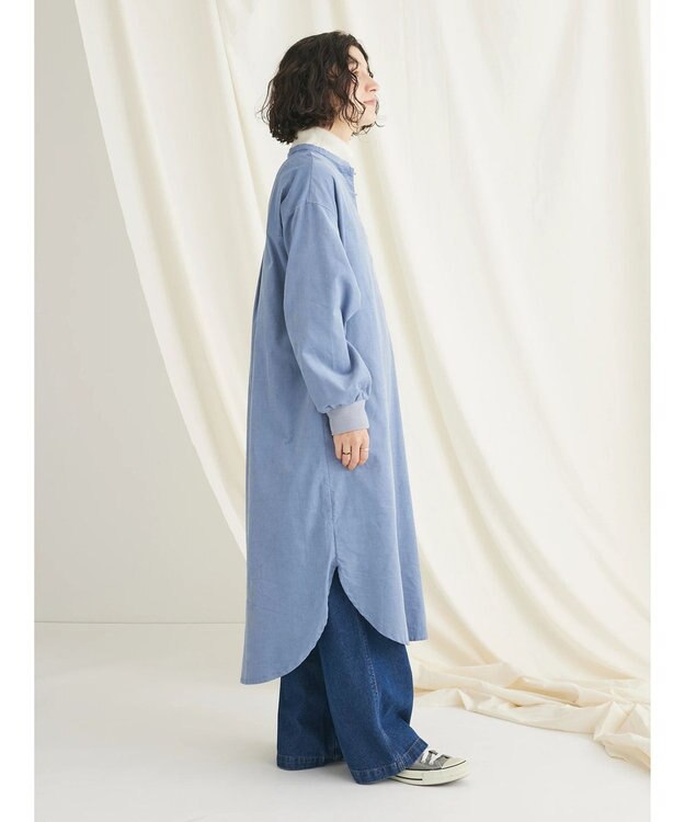 CRAFT STANDARD BOUTIQUE コーデュロイリブ付きワンピース Blue
