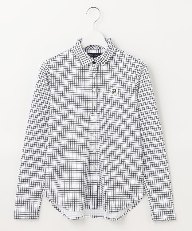 23区GOLF 【WOMEN】【吸水速乾】グラフ柄 長袖シャツ ホワイト系3