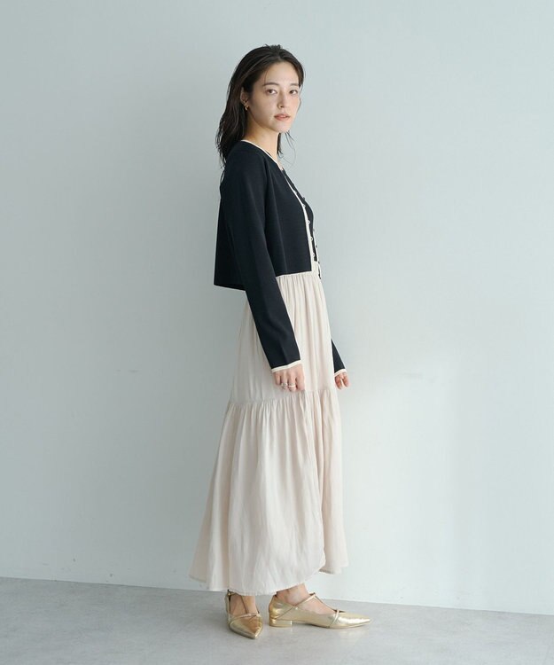 YECCA VECCA 【2点SET】カーディガンセットワンピース Black