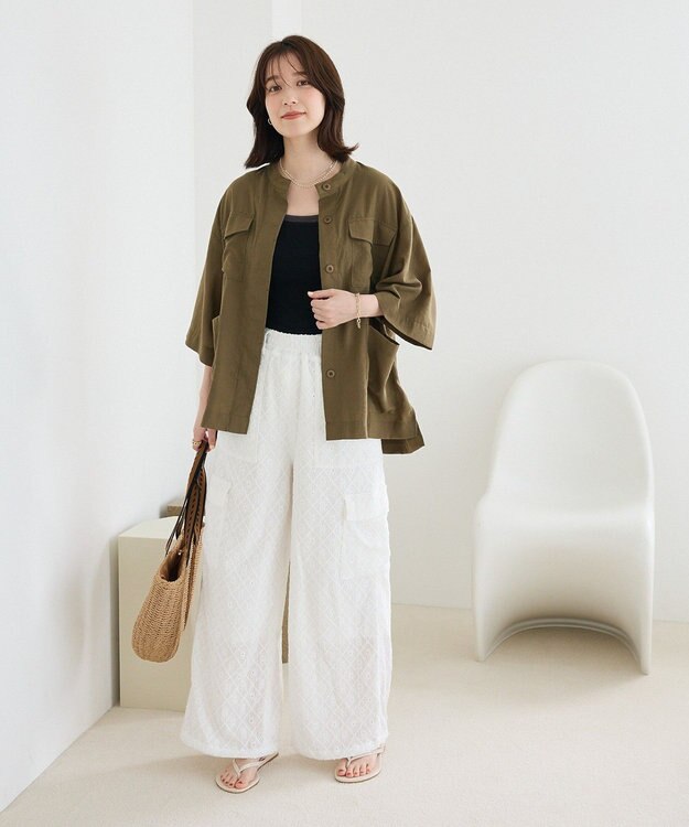 Green Parks ・ＳＵＧＡＲ　ＳＰＯＯＮ　カットレースカーゴパンツ Off White