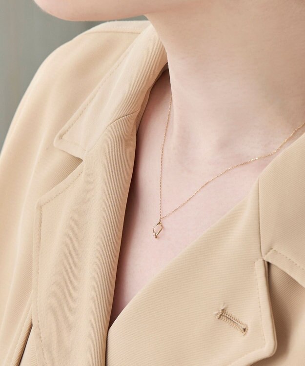 Phoebe 【K10】リーフィーダイヤモンドネックレス/全長:40cm ゴールド