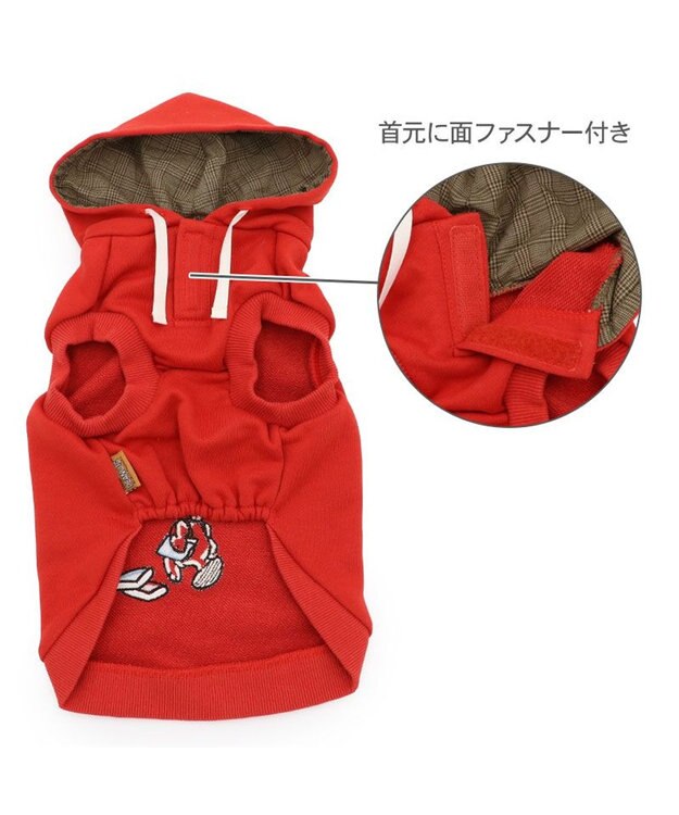 PET PARADISE スヌーピー カレッジロゴ パーカー 《レッド》 小型犬 レッド