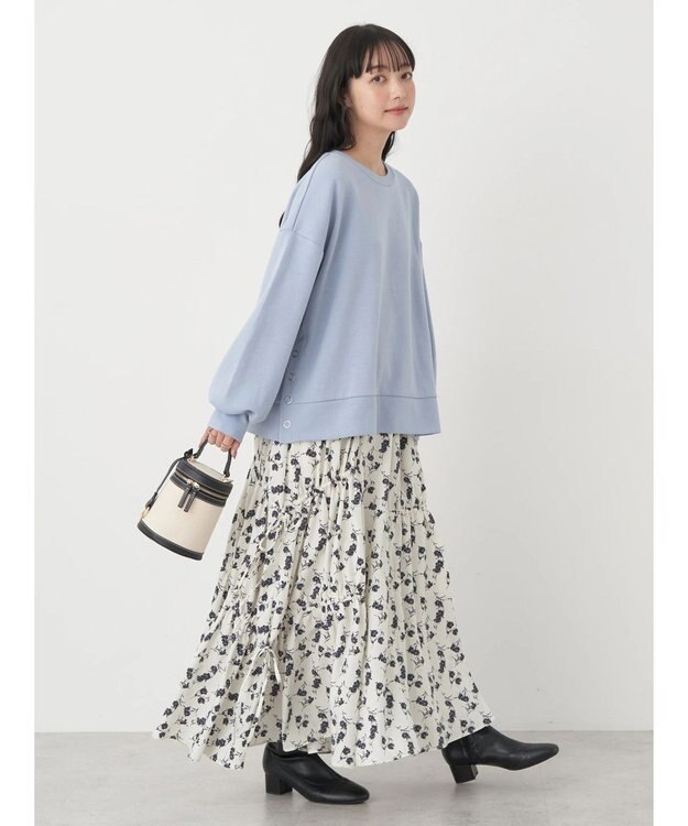 earth music&ecology サイドボタンダンボールプルオーバー Sax