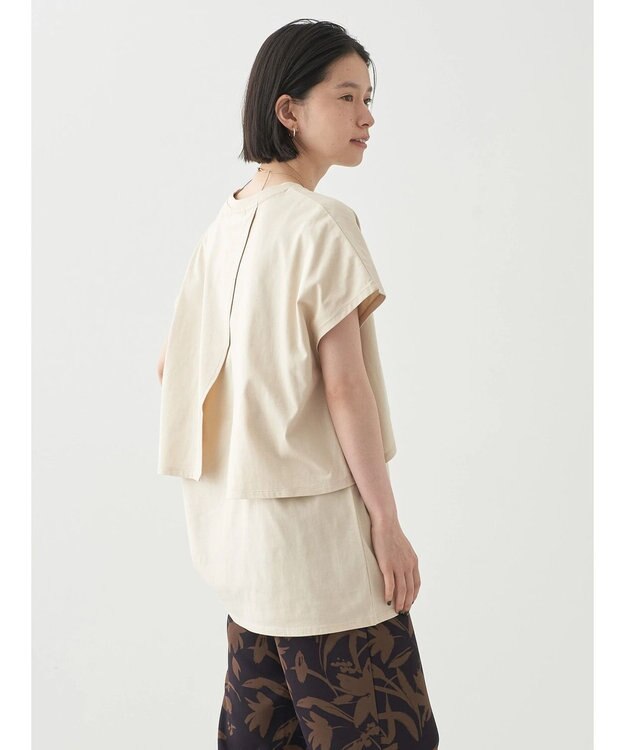 AMERICAN HOLIC レイヤードフレンチスリーブカットチュニック Ivory