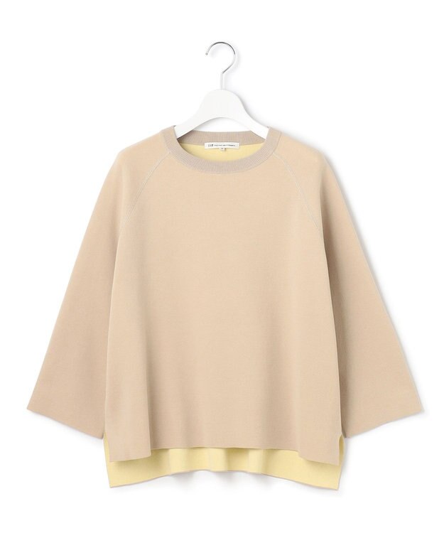 23区 【洗える】バイカラー リターンスリーブ ニット ベージュ系