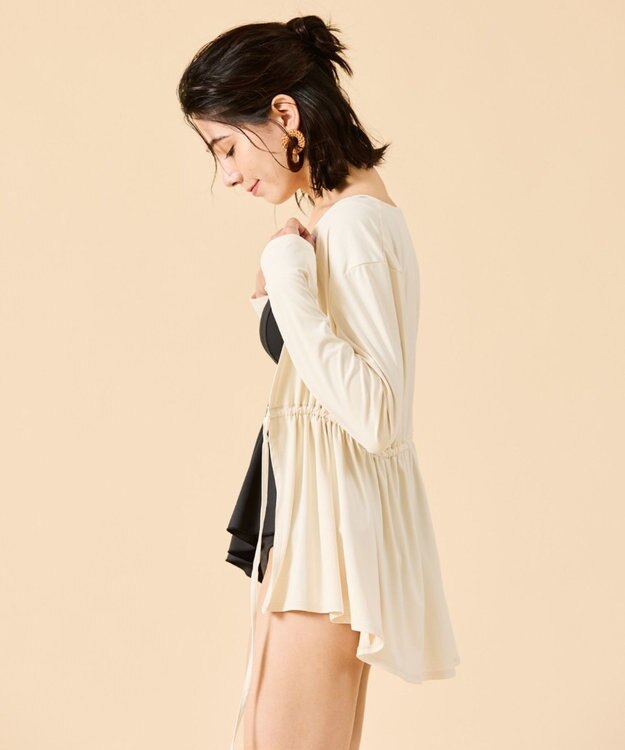 San-ai Resort（三愛水着楽園） 【UPF50＋】水陸両用羽織り　M【Coral veil（コーラルヴェール）】 ベージュ