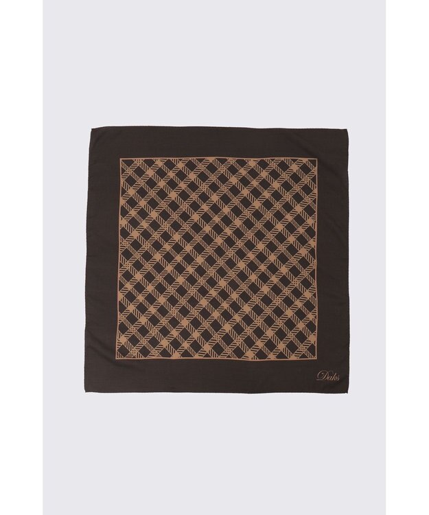 DAKS ウールシルクブレンドスクエアストール ブラウン