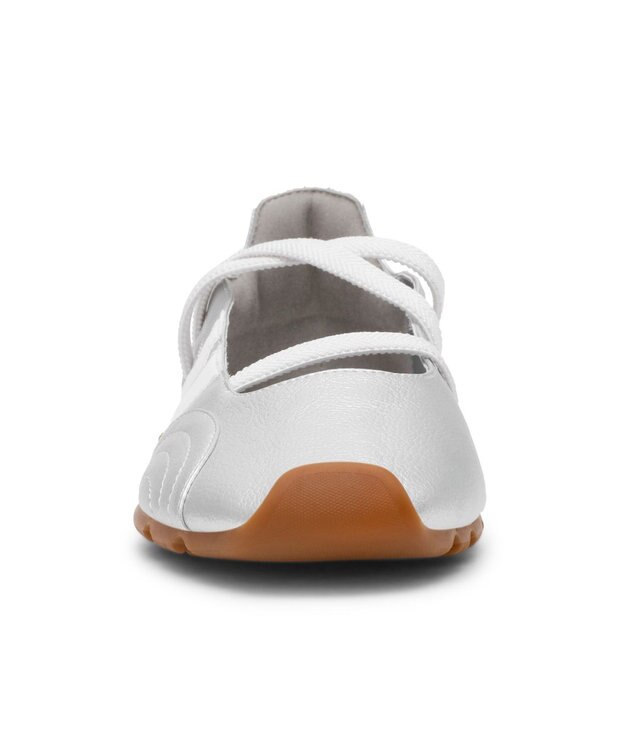 STEVE MADDEN JOISIE クロスストラップフラットスニーカーシューズ シルバー