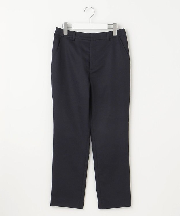 J.PRESS LADIES L 【洗える】シャンブレーサテン テーパード パンツ ネイビー系