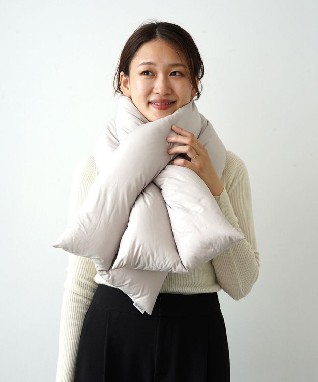 KWD 【日本製】DOWN SCARF グリーンダウン ダウンスカーフ グレージュ