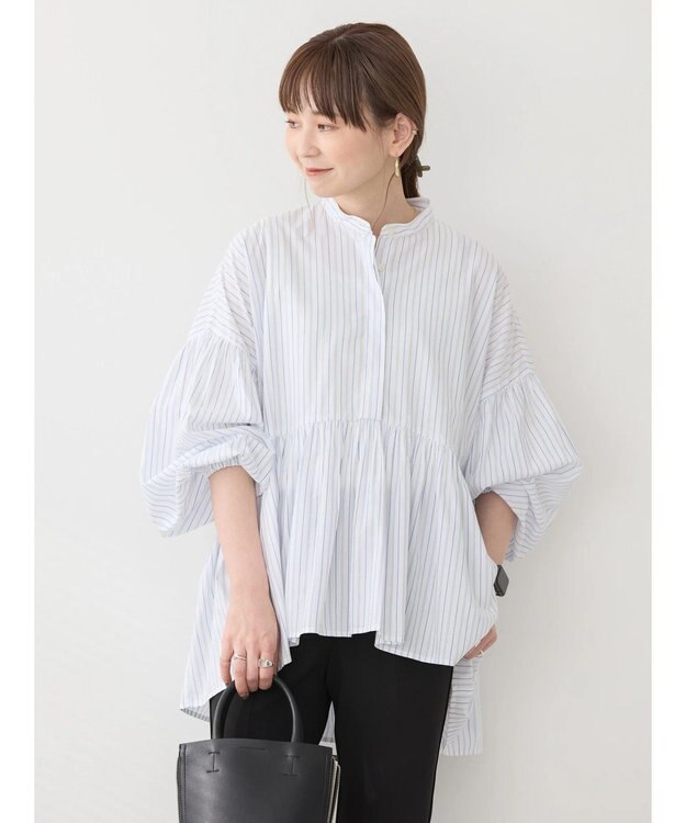 AMERICAN HOLIC サラックール／ＵＶカットティアードブラウス Off White